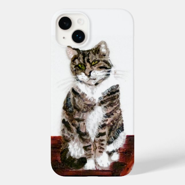 Niedliche Tabby Cat Art Case-Mate iPhone 14 Plus Hülle (Rückseite)