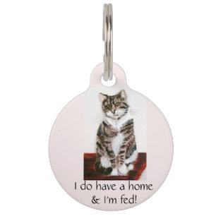 Niedliche Tabby Cat Art Haustiermarke