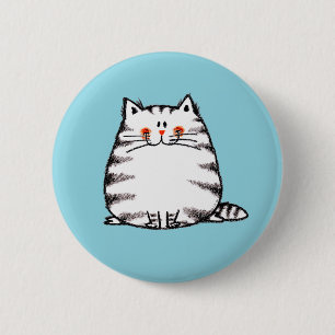 Niedliche Tabby Cat - Kawaii Kitty für Katzenliebh Button