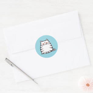 Niedliche Tabby Cat - Kawaii Kitty für Katzenliebh Runder Aufkleber