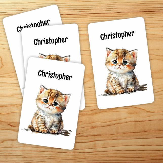 Niedliche Tabby Cat Spielkarten für Wasserfarben (Von Creator hochgeladen)