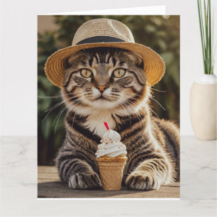 NIEDLICHE TABBY KATZGEBURTSTAGSKARTE DANKESKARTE