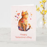 Niedliche Tablettenkatze mit Herz Valentinstag