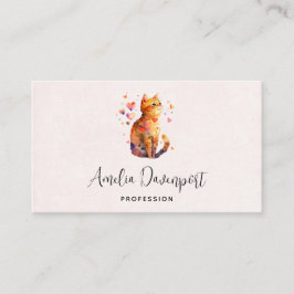 Niedliche Tablettenkatze mit Herz Visitenkarte