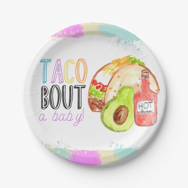 Niedliche Tacke Fiesta Theme Babydusche Papierplat Pappteller (Vorderseite)