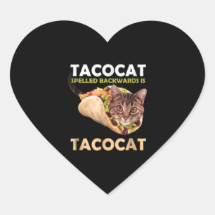 Niedliche Tacokat Taco Katze im Dunkeln Herz-Aufkleber