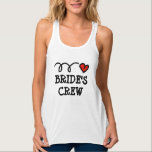 Niedliche Tankdecke für die Crew der Braut Tank Top<br><div class="desc">Niedliche Tankdecken für die Crew der Braut. Whimsikisches rotes Herz und coole Typografie mit großen Buchstaben. Personalisierbarer Text für Braut und Entourage. Vergnügungskleidung für Brautparty,  Junggeselinnen-Abschied,  Hochzeit,  etc.</div>