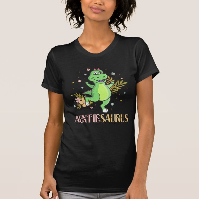 Niedliche Tante Dinosaur Florist Tante T-Shirt (Vorderseite)