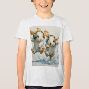 Niedliche Tanzbänder mit Kopfhörern Kinder T - Shi Tri-Blend Shirt