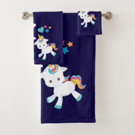 Niedliche Tanzeinheiten Magische Regenbogen & Ster Badhandtuch Set