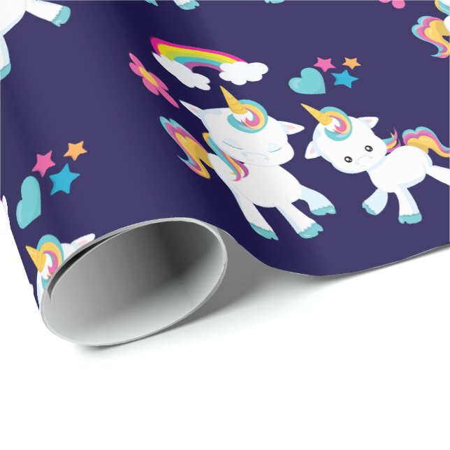 Niedliche Tanzeinheiten Magische Regenbogen & Ster Geschenkpapier (Rolleneckpunkt)