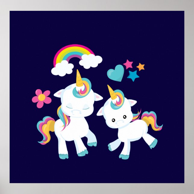 Niedliche Tanzeinheiten Magische Regenbogen & Ster Poster (Vorne)