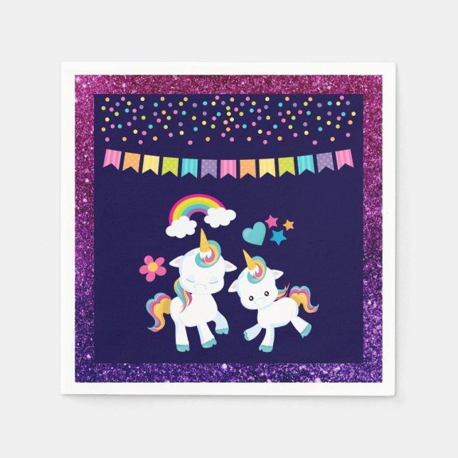 Niedliche Tanzeinheiten Magische Regenbogen & Ster Serviette (Vorderseite)