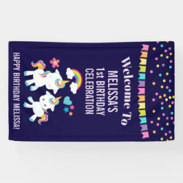 Niedliche Tanzeinheiten Magischer Regenbogen Gebur Banner