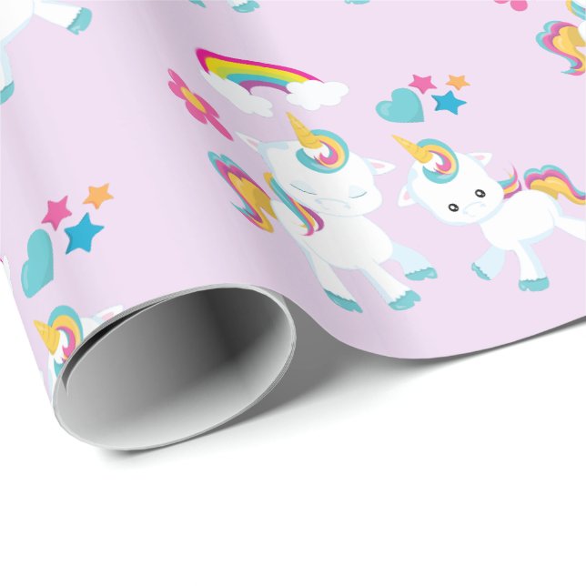 Niedliche Tanzeinheiten Magisches Regenbogenmuster Geschenkpapier (Rolleneckpunkt)