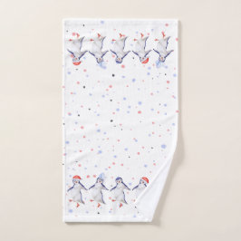 Niedliche Tanzpinguine Weihnachten Handtuch