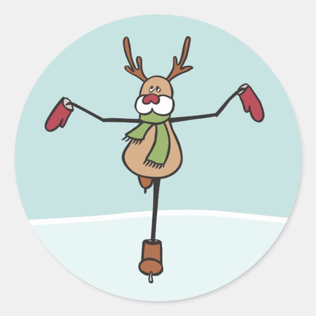 Niedliche Tanzrinne - Weihnachten Runder Aufkleber (Vorderseite)