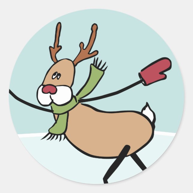 Niedliche Tanzrinne - Weihnachten Runder Aufkleber (Vorderseite)