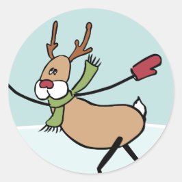 Niedliche Tanzrinne - Weihnachten Runder Aufkleber