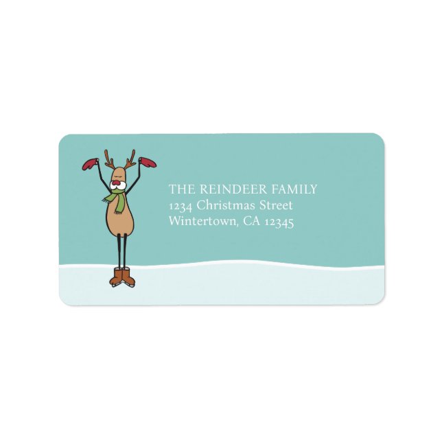 Niedliche Tanzrinne - Weihnachtslabel Adressaufkleber (Vorne)