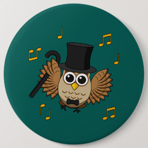Niedliche Tanzschale mit Musiknoten Cartoon Button
