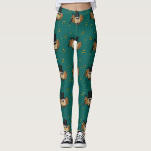 Niedliche Tanzschale mit Musiknoten Cartoon Leggings