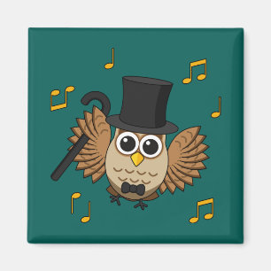 Niedliche Tanzschale mit Musiknoten Cartoon Magnet