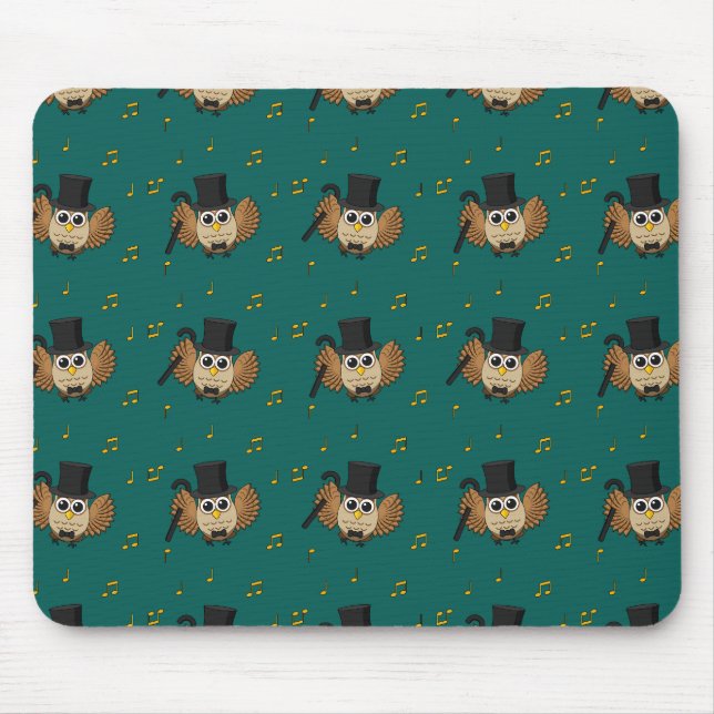Niedliche Tanzschale mit Musiknoten Cartoon Mousepad (Vorne)