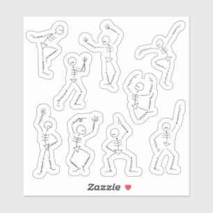 Niedliche Tanzskelette Aufkleber