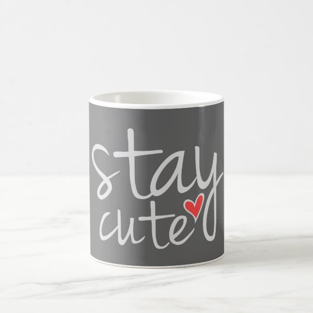 Niedliche Tasse bleibe, grau (Mittel)