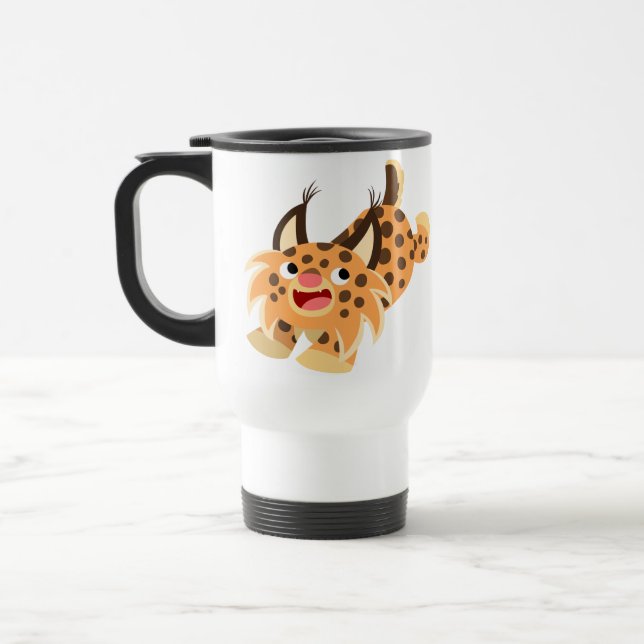 Niedliche Tasse des Bobcat Cartoon (Links)