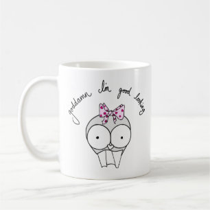 Niedliche Tasse des Schädels mit Zähne und Kiefe