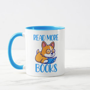 Niedliche Tasse für Corgi Dog Reading
