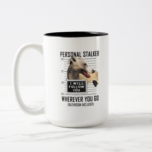 Niedliche Tasse für Hundefreunde mit Whippet (Links)