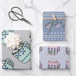 Niedliche Tasse Geschenkpapier Set