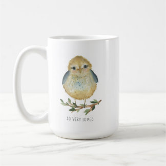Niedliche Tasse von Babyvögeln (Aquarell)