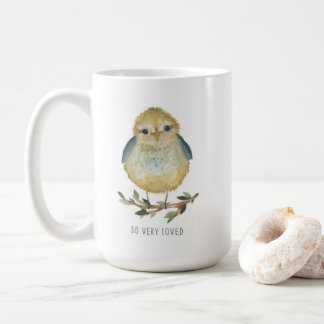 Niedliche Tasse von Babyvögeln (Aquarell)
