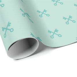 Niedliche Tasten auf Minze Geschenkpapier