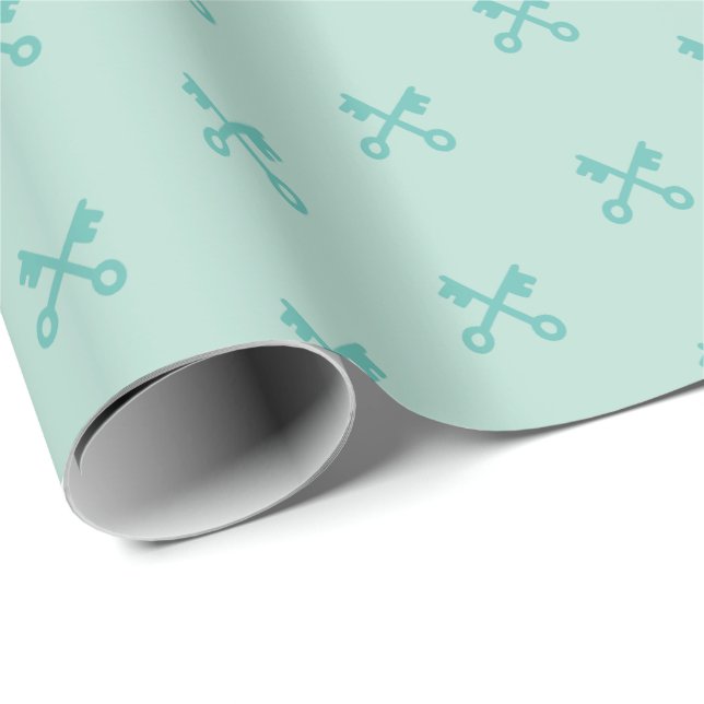 Niedliche Tasten auf Minze Geschenkpapier (Rolleneckpunkt)