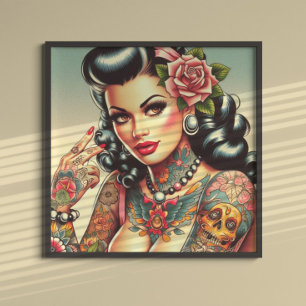 Niedliche Tattooid Girl Poster