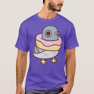 Niedliche Taube mit Donut Necklace Funny T-Shirt