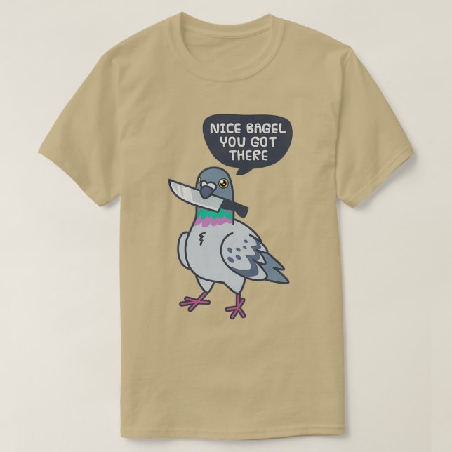 Niedliche Taube mit einem klassischen Knife T-Shirt (Design vorne)