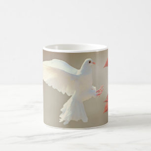 Niedliche Taube Weiße Taube Liebe & Frieden Symbol Kaffeetasse