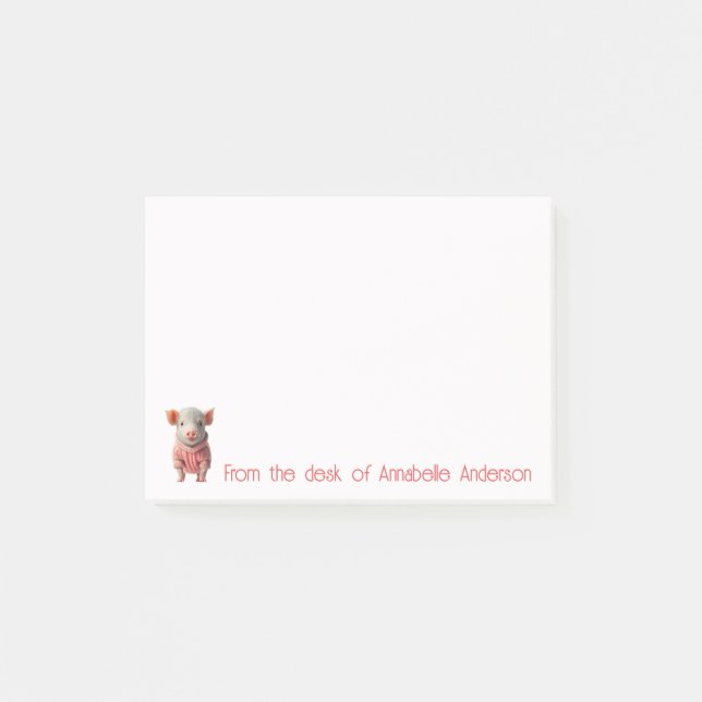 Niedliche Teacup Pig - persönliche Hinweise Post-it Klebezettel (Vorderseite)