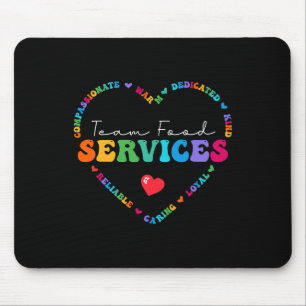 Niedliche Team Food Services-Wertschätzung zurück Mousepad