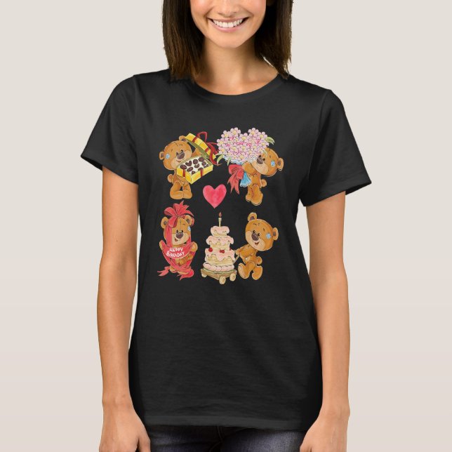 Niedliche Teddy Bär Crew gestopfte Spielzeug nie z T-Shirt (Vorderseite)