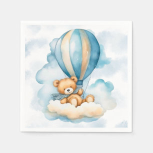 Niedliche Teddy Bär Hot Air Balloons Boy Baby Dusc Serviette