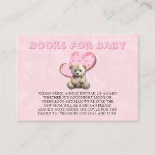Niedliche Teddy Bär Pink Gold Books für Baby Visitenkarte
