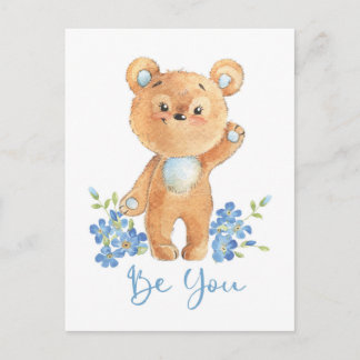 Niedliche Teddy Bären-Motivationskarte Sei Du Postkarte