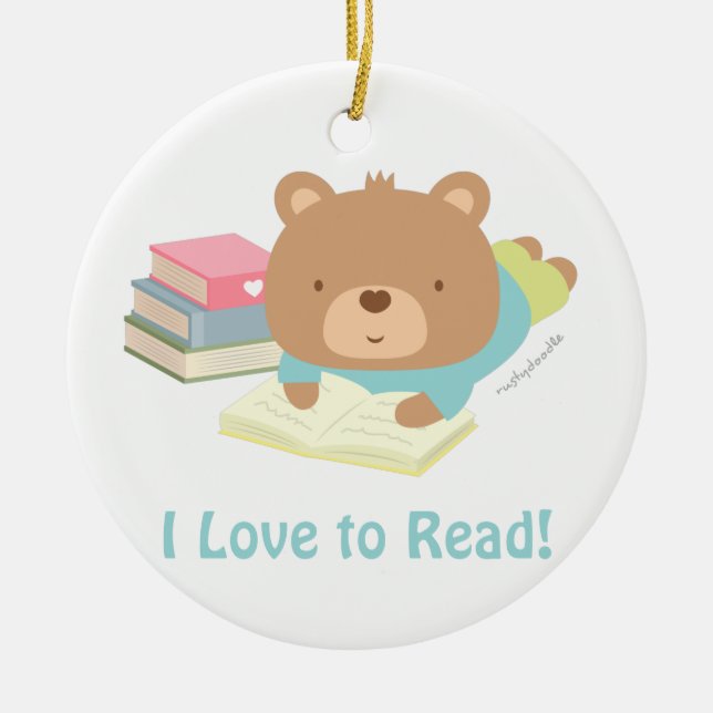 Niedliche Teddy-Bärn-Lieben, Kinderraum-Dekor zu Keramik Ornament (Vorne)